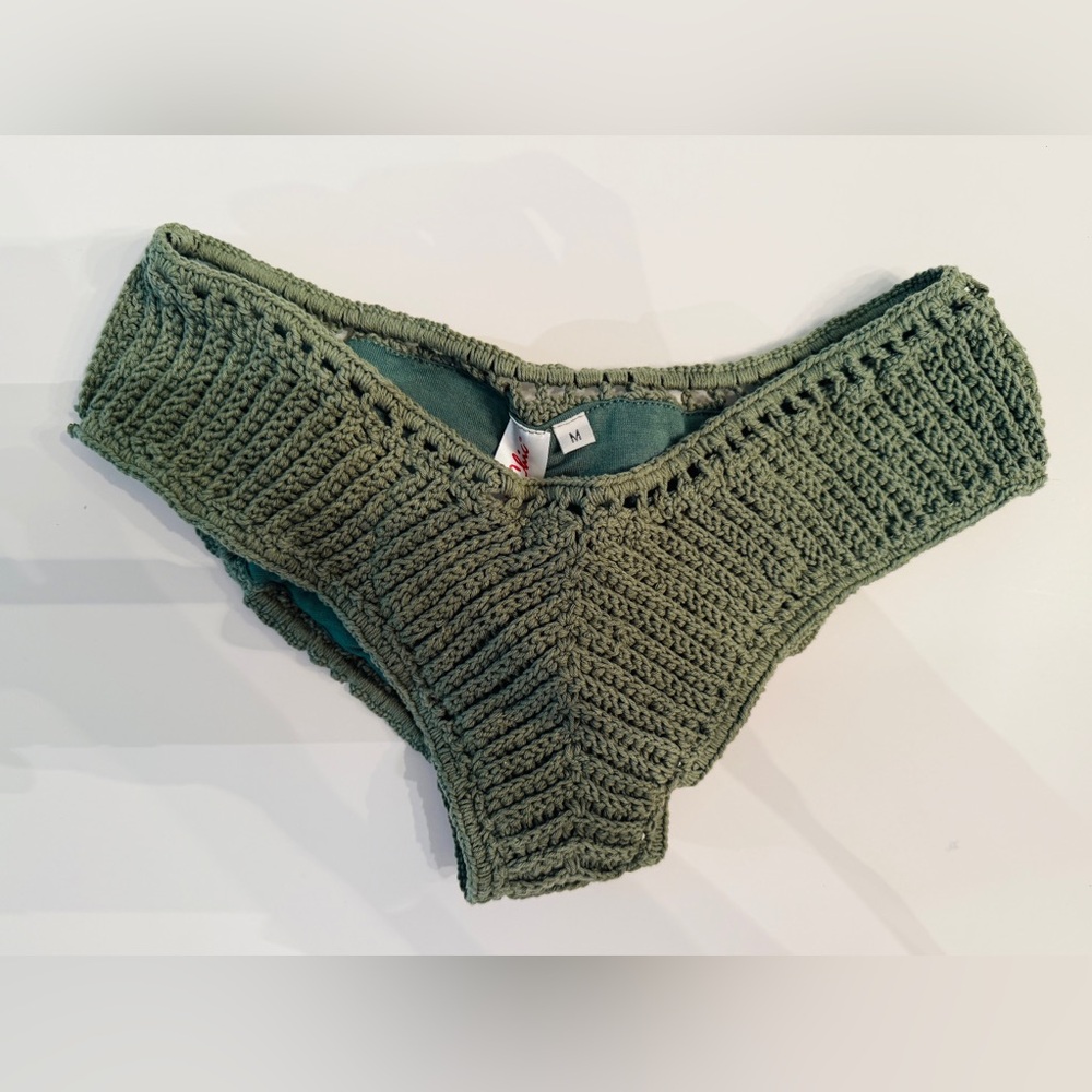 Bali Chic Crochet Cheeky Bottoms | Olive Green | NWT | Sizes M & XL